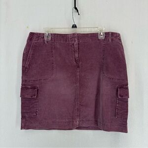 J.Jill Corduroy Pocket Stretch Mini Skirt Womens 14 Purple